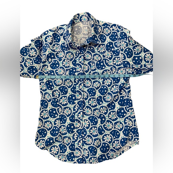 Blue Floral Western Shirt - Picture 6 of 10